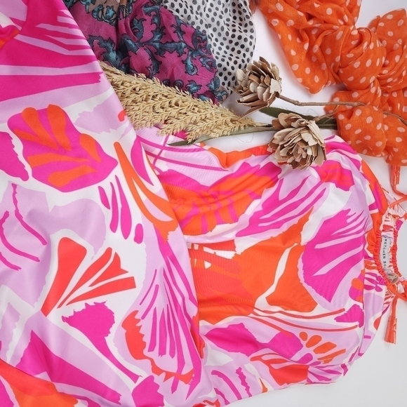 Gretchen Scott Designs Vibrant Pink and Orange Dress Sz S - Picture 4 of 11